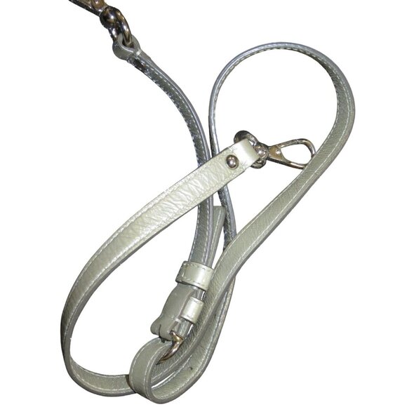 COACH Kristin Ikat Op Art Silver Gray Print Sparkle Canvas Hobo Flap Handbag - Picture 15 of 15